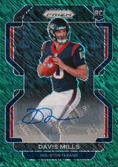 Davis Mills [Autograph Green Shimmer] #352 2021 Panini Prizm Football