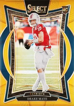 Drake Maye [Gold Prizm] #27 2024 Panini Select Football
