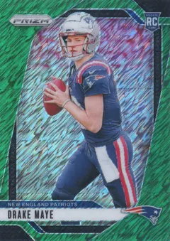 Drake Maye [Green Shimmer] #329 2024 Panini Prizm Football
