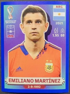 Emiliano Martinez [Blue] #ARG3 2022 Panini World Cup Qatar Stickers Soccer