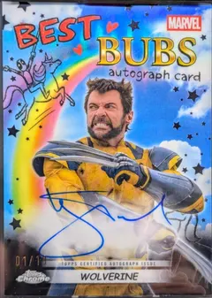 Hugh Jackman [Black] #NA-HJ 2025 Topps Chrome Deadpool Best Bubs Autograph Marvel