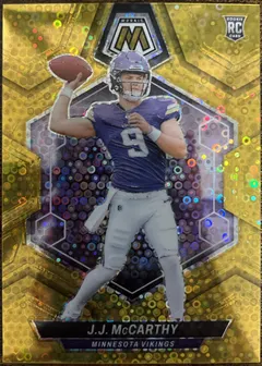 J.J. McCarthy [No Huddle Gold] #310 2024 Panini Mosaic Football