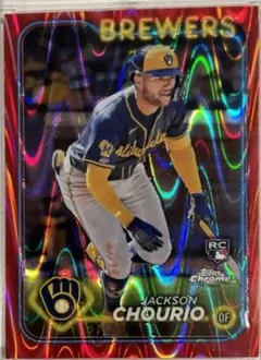 Jackson Chourio [Red Wave Refractor] #161 2024 Topps Chrome Baseball