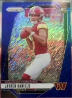 Jayden Daniels [Blue Shimmer] #347 2024 Panini Prizm Football
