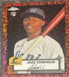 Jazz Chisholm [Black Red 70th Anniversary Mini Diamond Refractor] #7 2021 Topps Chrome Platinum Anniversary Baseball