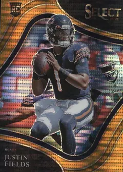Justin Fields [Neon Orange Pulsar] #350 2021 Panini Select Football
