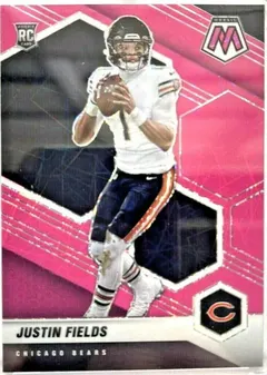 Justin Fields [Pink Fluorescent] #304 2021 Panini Mosaic Football