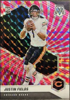Justin Fields [Pink Swirl Mosaic] #304 2021 Panini Mosaic Football