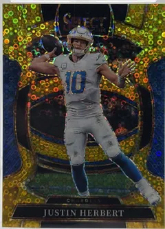 Justin Herbert [Gold Disco Prizm] #1 2025 Panini Select Football