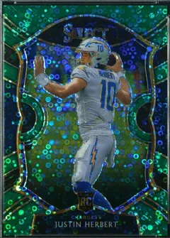 Justin Herbert [Green Disco Prizm] #44 2020 Panini Select Football