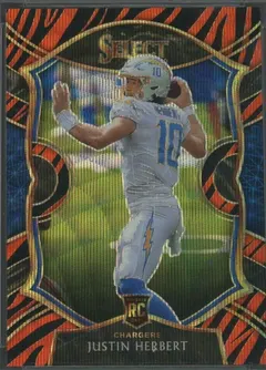 Justin Herbert [Tiger Prizm] #44 2020 Panini Select Football