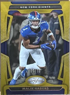 Malik Nabers [Gold Mirror] #73 2025 Panini Certified Football