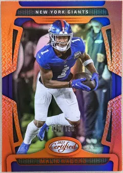 Malik Nabers [Orange Mirror] #73 2025 Panini Certified Football