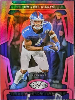 Malik Nabers [Pink Mirror] #73 2025 Panini Certified Football