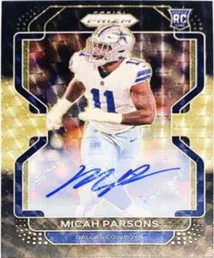 Micah Parsons [Autograph Gold Vinyl Prizm] #382 2021 Panini Prizm Football