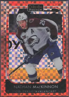 Nathan MacKinnon [Orange Checkers] #19 2021 O Pee Chee Platinum Hockey