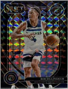 Rob Dillingham [Black Finite Prizm] #288 2024 Panini Select Basketball