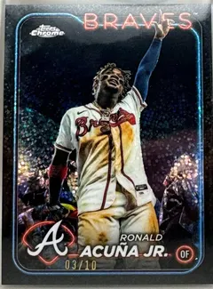 Ronald Acuna Jr. [Black Speckle Refractor Image Variation] #250 2024 Topps Chrome Baseball