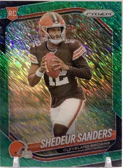 Shedeur Sanders [Green Shimmer] #302 2025 Panini Prizm Football