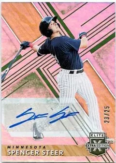 Spencer Steer [Autograph Emerald] #149 2019 Panini Elite Extra Edition Baseball