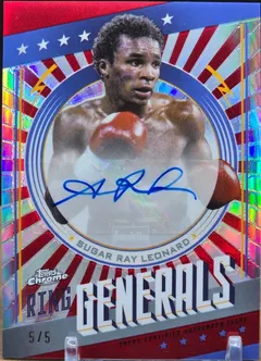 Sugar Ray Leonard [Red Refractor] #RGA-SL 2024 Topps Chrome Ring Generals Autograph Boxing