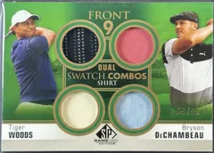 Tiger Woods / Bryson DeChambeau #F92-WD 2021 Sp Game Used Front 9 Dual Swatch Combo Golf
