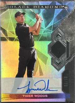 Tiger Woods [Pure Black Signature] #BDB-TW 2024 Upper Deck Portfolio Black Diamond Golf