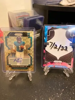 Travis Etienne Jr. [Autograph Gold Vinyl Prizm] #344 2021 Panini Prizm Football