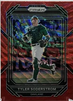 Tyler Soderstrom [Ruby Wave] #35 2023 Panini Prizm Baseball