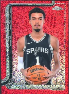 Victor Wembanyama [Red Image Variation] #221 2025 Topps Chrome Basketball