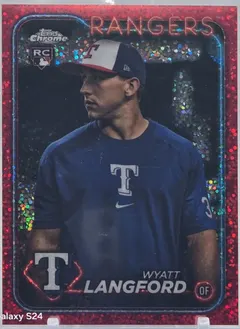 Wyatt Langford [Red Speckle Refractor Image Variation] #122 2024 Topps Chrome Baseball