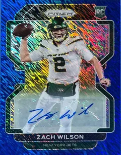 Zach Wilson [Autograph Blue Shimmer] #332 2021 Panini Prizm Football