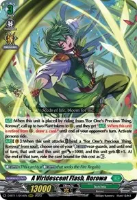 A Viridescent Flash Rorowa (D-BT11: Clash of the Heroes)