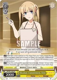 Absolute Commitment Eriri (Saekano How to Raise a Boring Girlfriend. flat) — Weiss Schwarz Card Value