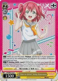 Aim to Shine Ruby Kurosawa Parallel Foil (Love Live! Sunshine!! Extra Booster) — Weiss Schwarz Card Value