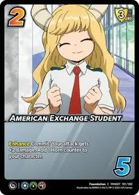 American Exchange Student (UniVersus: My Hero Academia: Girl Power)