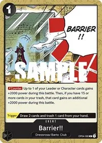 Barrier (Kingdoms of Intrigue Pre-Release Cards) — One Piece Card Game Card Value