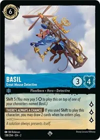 Basil Great Mouse Detective (Rise of the Floodborn) — Lorcana TCG Card Value
