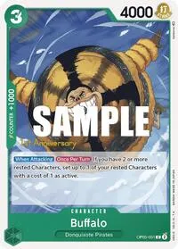 Buffalo (Awakening of the New Era: 1st Anniversary Tournament Cards) — One Piece Card Game Card Value