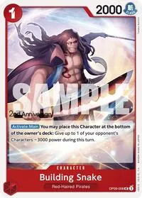 Building Snake (Emperors in the New World: 2nd Anniversary Tournament Cards) — One Piece Card Game Card Value