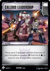 Callous Leadership (War for Cybertron: Siege I)