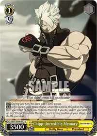 Chipp Incredible Memory (Guilty Gear -Strive-) — Weiss Schwarz Card Value