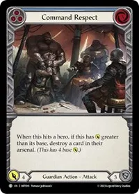 command respect blue (Blitz Deck: Heavy Hitters - Betsy) — Flesh & Blood TCG Card Value