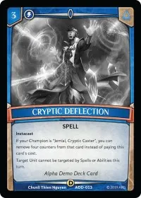 Cryptic Deflection (Alpha Demo Intro Decks) — Argent Saga TCG Card Value