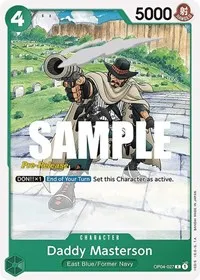 Daddy Masterson (Kingdoms of Intrigue Pre-Release Cards) — One Piece Card Game Card Value