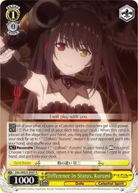 Difference in Status Kurumi Parallel Foil (Date A Bullet)