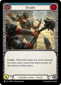 Disable Blue (Mastery Pack Guardian) — Flesh & Blood TCG Card Value