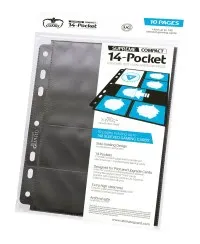 Double Sided Side Loading Compact 7 Pocket Pages 7 Holes Black 10 Pack (Ultimate Guard Protective Pages)