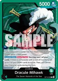 Dracule Mihawk OP14 020 (The Azure Sea's Seven)