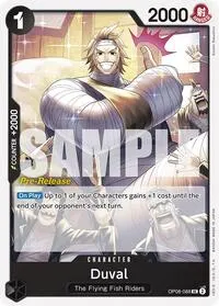 Duval (Two Legends Pre-Release Cards) — One Piece Card Game Card Value